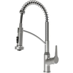 Karran Scottsdale Commercial Style Pull-Down Kitchen Faucet with Sprayer, Spot-Free Stainless Steel, High Arc Single Handle Pre-Rinse Spring Faucet Spot Free Stainless Steel