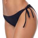 Women's Swim Bottom Tie Side Bikini Bottom Tankini Swimsuit Briefs (Black, S)
