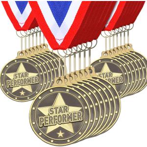 Quelay 30 Pcs 2'' Gold Medals for Awards,Winner Encourage Team Participation for Kids Adults Trophy Award Prize Gift Competitions Graduation Party