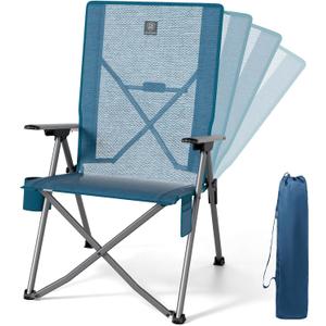 EVER ADVANCED Reclining Camping Chairs for Adult Supports 350lbs Mesh Blue, Oversized