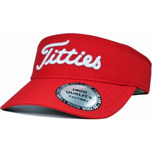 Tittiess Golf Visors Hats for Men Women,Funny Titties Golf Gifts for Adults Humor,Red 2 (Red)