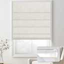 No Drill Blackout Roman Shades for Indoor Windows,Cordless Roman Blinds,Linen No Tools Window Shades,Easy to Install Window Blinds for Home Bedroom,Blackout-Linen Beige 32" W x 48" H