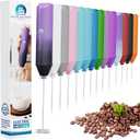 Powerful Milk Frother Handheld Foam Maker, Mini Whisk Drink Mixer for Coffee, Cappuccino, Latte, Matcha, Hot Chocolate, No Stand, Galaxy