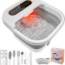 Collapsible Foot Spa Bath with Heat, Touch Screen, Remote Control, Massage Rollers, Timer, Bubble, Foot Pedicure Kit, Temperature Control Pedicure Foot Spa, Foot Bath