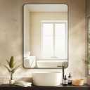 Delma Bathroom Mirror, Black Framed Bathroom Mirror for Over Sink, High-Definition Vanity Mirror, Versatile Mirror for Bathroom, Hangs Horizontally or Vertically (40x28, Black)