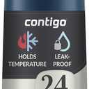 Contigo Cortland Chill 2.0 Blueberry Stainless Steel Water Bottle Vacuum-Insulated Spill-Proof Lid 24oz Ideal for Hot or Cold Drinks Interchangeable Lid Perfect for Kids & Adults (24oz (Single Pack))