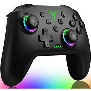 Switch Controller, Wireless Switch Controller Compatible with Switch Controller/Swicth 2/Switch Lite/OLED, Wireless Switch Controllers Work with iOS/Android/PC with RGB Light, Programmable, TURBO & Wakeup
