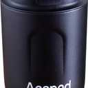 8 Oz Standard Medium Coffee Cup Reusable Stainless Steel Tumbler Double Wall Vacuum Insulated Mugs with Lid Daily Wine Drink Bottle Leak Proof Keep Hot or Ice Cappuccino Latte Americano (Black)