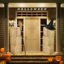 Halloween Witch Theme Set 6 Hay Bales Paper Boxes 1 Witch Hat with 1 Plastic Witches Brooms for Witches Party Photo Booth Props Halloween Trunk Decoration