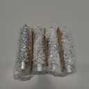 Ceoighe 4 Pack Christmas Tree Candles, 5 Inch Pure Beeswax Christmas Tree Shaped Taper Candles for Xmas Holiday Decor, Advent Party Banquet Centerpiece Decoration (White with Silver Trim)