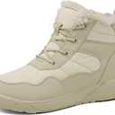 ChayChax Women's Winter Snow Boots with Fur Lined Lightweight Ankle Booties Anti Slip Comfortable Warm Winter Shoes, Beige, Size 40