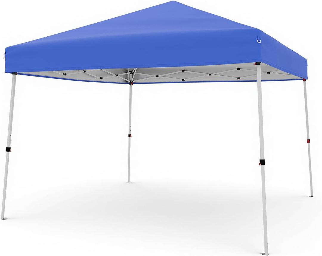 Canopy Tent, GarveeLife 10X10 FT Pop Up Canopy Outdoor Instant Tent Slant Legs with Carrying Bag, Portable Gazebo Shelter for Patio Deck Garden Beach - 8X8 FT Canopy Cover (Blue)