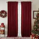 StangH Christmas Red Velvet Curtains for Home Decor, Vintage Thermal Insulated Room Darkening Window Drapes for Nursery Girls Bedroom/Sliding Door, W52 x L90, 2 Panels (*Autumn Series - Red)