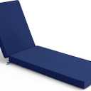 Summsun Chaise Lounge Cushions Outdoor - Waterproof and Fade Resistant Sun Lounger Replacement Cushions - Patio Lounger Pads with Removable Cover for Pool, Deck, Lawn, 80 x 26 x 3 Inch, Navy, 80" x 26" x 3 | 1 Pack