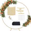 Antizz 7.2FT Gold Round Balloon Arch Stand,Backdrop Stand for PartiesMetal Circle Heavy Duty Wedding Arch Frame for Ceremony Birthday Party Anniversary Bridal Graduation Decoration