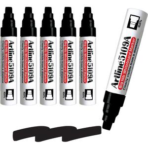 Artline 5109A Big Nib Extra Large Jumbo Dry Erase Whiteboard Markers (BLACK, Pack of 6)