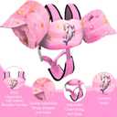 Chriffer Kids Swim Vest Life Jacket for 30-55 Pounds Boys and Girls, Toddler Floaties with Shoulder Harness Arm Wings for 2,3,4,5,6,7 Years Old Baby (Pink)