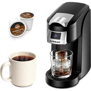 CHULUX Lite Single Serve Coffee Maker for K Cup Capsules, Single Cup Reservoir Coffee Maker with One Touch Brewing, 5 to 12 Oz Brew Sizes, Designed Specifically for Standard Mugs, Black
