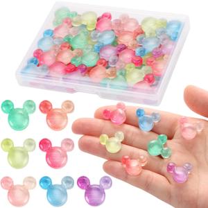 56 Pcs Resin Mouse Decor - Colorful Embellishments for Scrapbooking, Crafts, Nail Art & Home Decor - Includes Storage Box