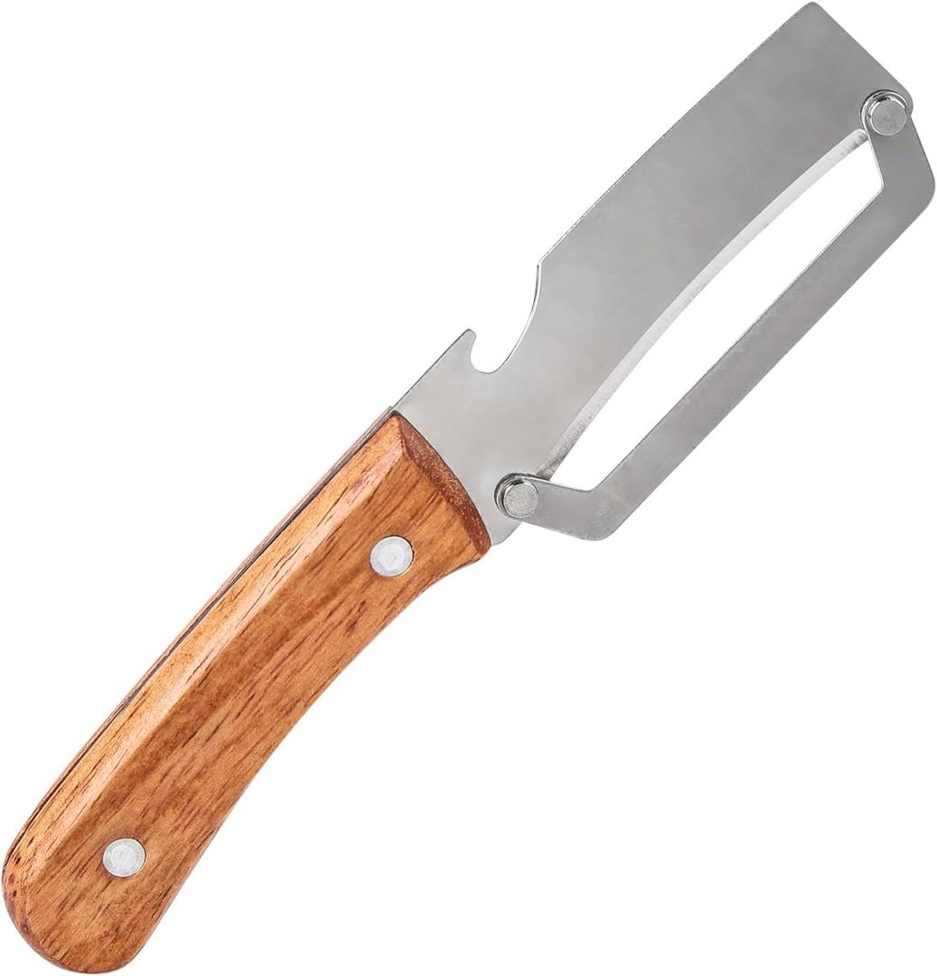 Multi-Functional Kitchen Vegetable Peeler: Ergonomic Handle, with Bottle Opener, stainless steel pota to peelers,papaya shredder,kiwi peeler,Suitable for Fruits, Sugar Cane, Pumpkin(1Pcs)