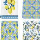 Artoid Mode Lemon Flowers Floral Summer Kitchen Towels Dish Towels, 18x26 Inch Hello Sunshine Seasonal Decoration Hand Towels Set of 4