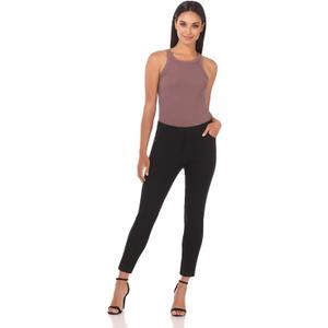 Rekucci Women's Comfort 5 Pocket Skinny Pant with Stretch Waistband (Black)