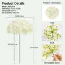 100 PCS White Hydrangea Artificial Flowers, Faux Hydrangea Flowers, Fake Hydrangeas, Silk Hydrangea Flowers with Stems, White Artificial Flowers Bulk for Wedding Party Decor Bulk Artificial Flowers