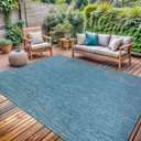 Washable Indoor Outdoor Rug 9x12 Weather Resistant Area Rugs Modern Solid for Porch Deck Balcony Backyard Patio Outside Carpet (9 X 12 Aqua Blue) (9' x 12' (Rectangular))
