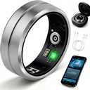 Smart Ring for Women Men, All-New Matte Scratch-Resistant Design, Health & Fitness Tracker for Sleep, Stress & Activity Monitoring, Long Battery Life, Waterproof, No App Fee, Silver 10