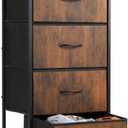 Sweetcrispy 4 Drawer Dresser, Fabric Storage Tower Organizer with Sturdy Steel Frame and Wood Top, Easy Pull Handles, for Bedroom, Closet, Entryway, Hallway, Brown, 17.7"D x 11.8"W x 37"H