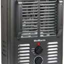 Milkhouse Space Heater 1300W/1500W Electric Heater with Overheat and Tip-Over Safety Shutoff Thermostat Manual Control for Home Workplace Gray