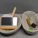 RORECAY Bread Banneton Proofing Basket Set, 9 Inch Round & 10 Inch Oval Cane Sourdough Baskets with Dough Whisk Lame Dough Scraper Bowl Scraper Silicone Brush Sourdough Bread Baking Supplies