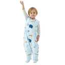 Duomiaomiao 1.5 TOG Toddler Sleep Bag 24-36 Months 100% Cotton Four Season Side Open Zipper Baby Sleep Sack with Feet, Breathable Toddler Wearable Blanket (2T-3T)