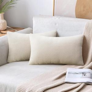 Pyonic Lumbar Waffle Pillow Covers,Set of 2 Soft Cotton 12X20 inch Throw Pillow Covers,Decorative Accent Weaving Farmhouse Couch Pillow Covers for Living Room,Sofa,Beige Pyonic Lumbar Waffle Pillow Covers,Set of 2 Soft Cotton 12X20 inch Throw Pillow Covers,Decorative Accent Weaving Farmhouse Couch Pillow Covers for Living Room,Sofa,Beige