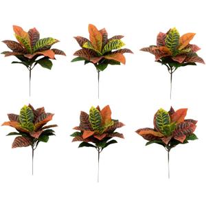 Nearly Natural 17 Garden Croton Artificial (Real Touch) (Set of 6) Silk Plants, Multi Nearly Natural 17 Garden Croton Artificial (Real Touch) (Set of 6) Silk Plants, Multi