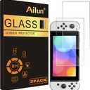 Ailun Tempered Glass Screen Protector for Nintendo Switch OLED Model 2021 [7 Inch] Anti Scratch 9H Hardness [2 Pack]