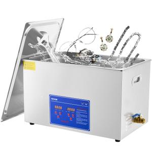 VEVOR Ultrasonic Professional Cleaner, 30 L Ultrasound Jewelry Cleaner with Digital Timer & Heater, Stainless Steel Industrial Sonic Cleaner 40kHz for Glasses, Watches, Rings, Small Parts