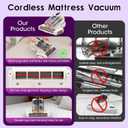 Mattress Vacuum Cleaner Cordless 16Kpa Bed Handheld Vacuum, Vacuum Cleaner with 253.7nm UV-C Light,HEPA Filter & Ultrasonic, Portable Vacuums for Bed Sofa Couch Crib Gifts for Women Men, White