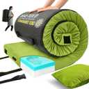Memory Foam Camping Mattress pad, Comfortable Thick Floor Sleeping Mat for Adults with Waterproof and Non-Slip Bottom, Portable Roll Up Mattress for Sleepover Guest,Cot Mad for Car Camping  (Single:75*30*3")