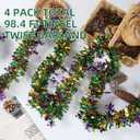 100 Feet Mardi Gras Tinsel Garland Gold Green Purple Christmas Tree Tinsel Garland Metallic Twisted Hanging for Mardi Gras Oktoberfest Birthday Party Decoration, A