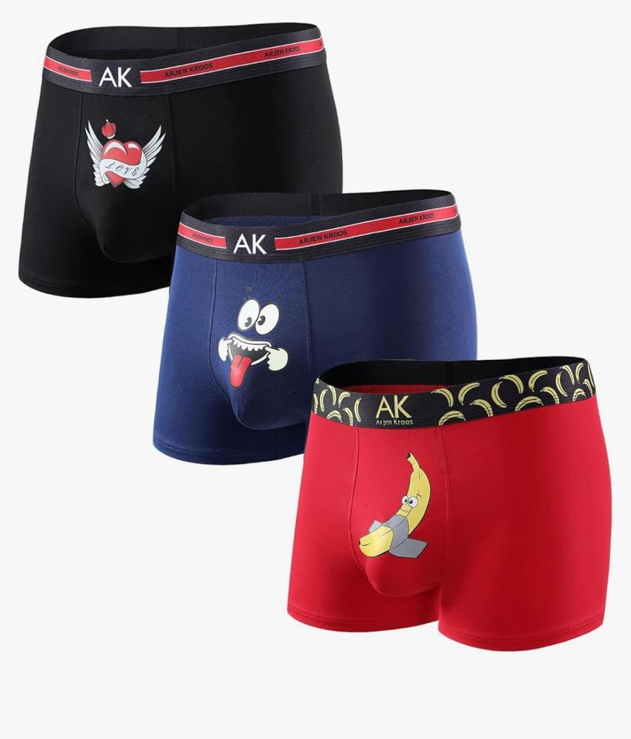 Arjen Kroos Men's Novelty Boxer Briefs Sexy Cotton Underwear for Men Funny Boxer Shorts 3 Pack, Large