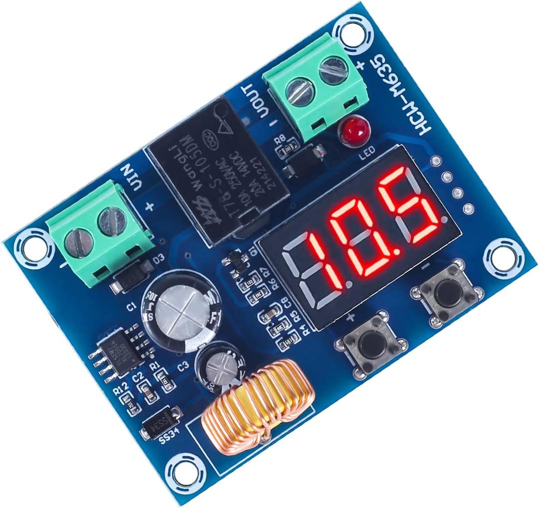 Digital Low Voltage Protector Disconnect Switch Cut Off 12V Over-Discharge Protection Module for 12-36V Lead Acid Lithium Battery Low Voltage Cutoff for Solar Panel Lighting System