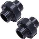 DERNORD 2 Pack UPVC Union Pipe Fitting, 3/4 inch Slip Union Coupling Adapter, Schedule 80, EPDM O-ring, Socket x Socket