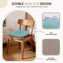 D-Shaped Chair Cushions, 4" Thick Dining Chair Pads Machine-Washable, Seat Cushions for Chair 18" x 18", Set of 4 18-Lblue-4
