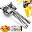 Stainless Steel Manual Juicer, Orange Juice Squeezer, Lemon Squeezer Stainless Steel, Orange Juice Squeezer, Fruit Juicer for Watermelon Lemon Orange Grapes and Other Fruit