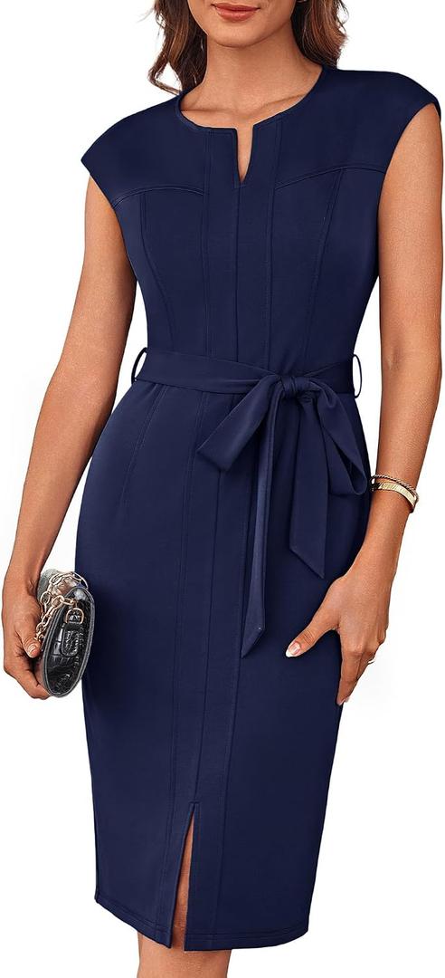 GRACE KARIN Women's Wear to Work Dresses Cap Sleeve Bodycon Midi Business Casual Outfits Office Attire Pencil Church Dress (S)