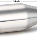 LCGP 2.5" inlet Universal Diesel Exhaust Tip 4" Outlet 09" Long Tail Tip, Polished & Double Wall Angle Cut, 304 Stainless Steel, 2-Pack