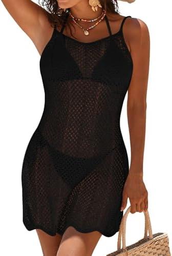 Pink Queen Women Swimsuit Crochet Swim Cover Up Summer Bathing Suit Swimwear Mesh Knit Beach Dress Size S