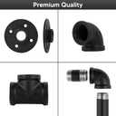 Handrail for Indoor Stairs - 5 Feet Wall Mount Industrial Iron Pipe - Metal Railing Non-Slip Grab Bar - Stairs Porch Deck Hand Rail Matte Black