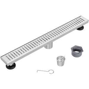 Neodrain 24" Brushed Linear Shower Drain with Removable Capsule Grate